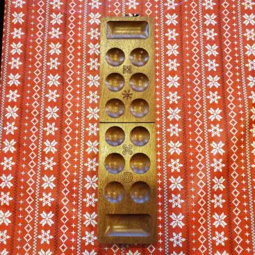 African Oware (mancala) Seed Board Game