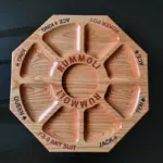 wooden board game rummoli board